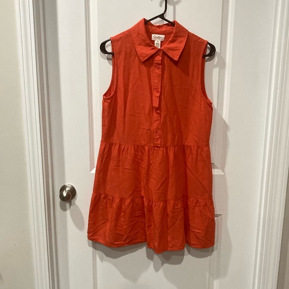 Jessica Simpson Tiered Linen Blend Dress Size Medium - Picture 1 of 4